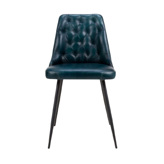 Full Leather Blue Dining Chairs