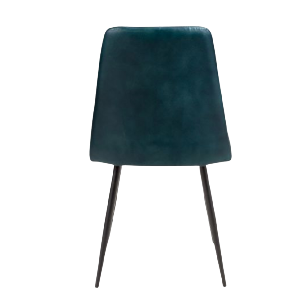 Full Leather Blue Dining Chairs