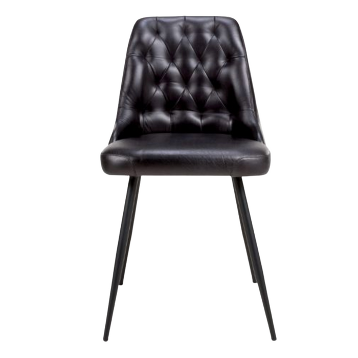 Full Leather Black Dining Chairs