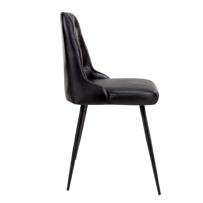 Full Leather Black Dining Chairs
