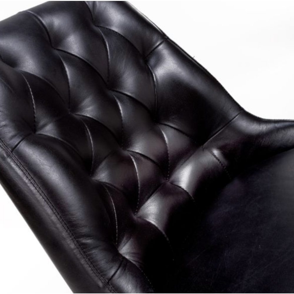 Full Leather Black Dining Chairs