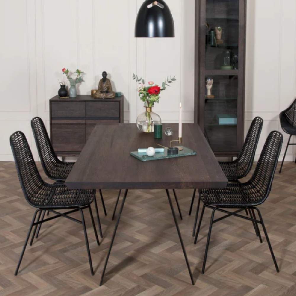 Kristensen Elegant Oak Tables with Steel Buck Legs