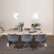 Kristensen Elegant Oak Tables with Steel Buck Legs