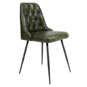 Full Leather Green Dining Chairs