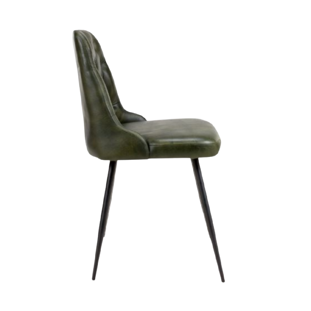 Full Leather Green Dining Chairs
