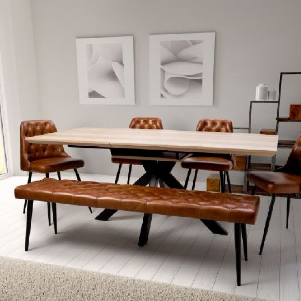 Leather tan Dining Bench