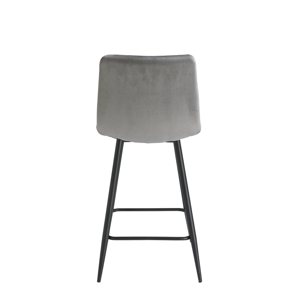 Mondrian Velvet Fabric Bar Stool with Sand Black Powder Coated Legs (4 Colour options)