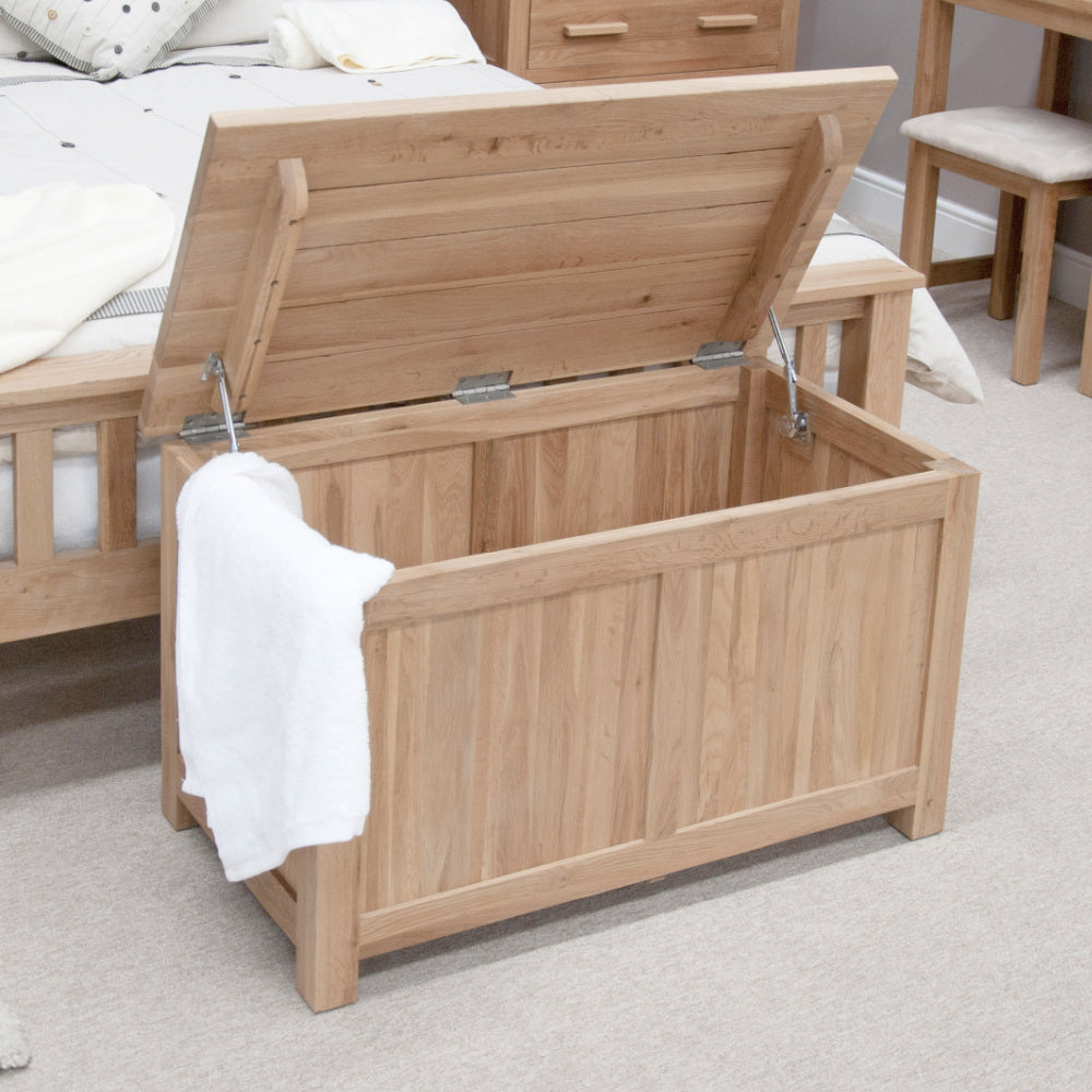 Opus Solid Oak Blanket Box
