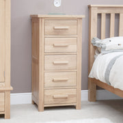 Opus Solid Oak 5 Drawer Wellington Chest
