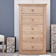 Torino Solid Oak 5 Drawer Wellington Chest