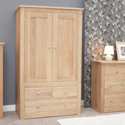 Torino Solid Oak Wardrobe with Drawers