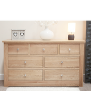 Torino Solid Oak 7 Drawer Wide Chest