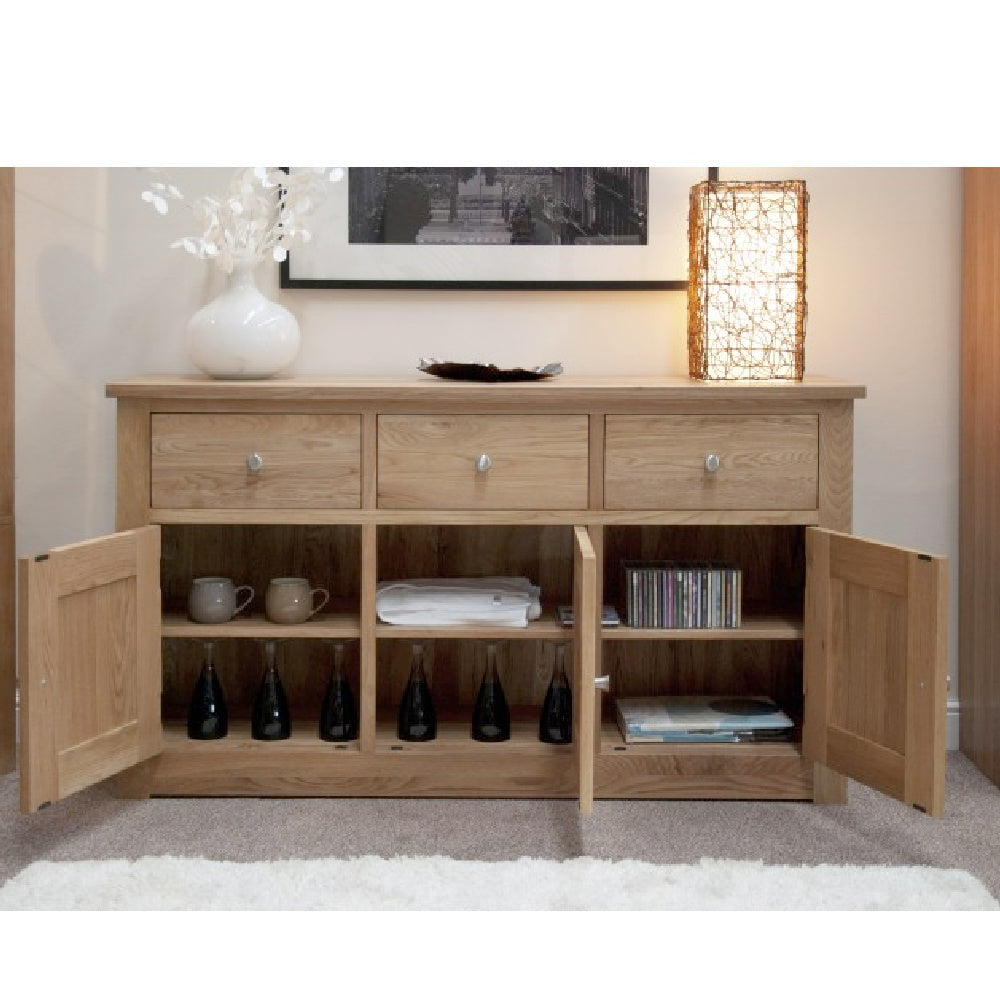 Torino Solid Oak Large Sideboard