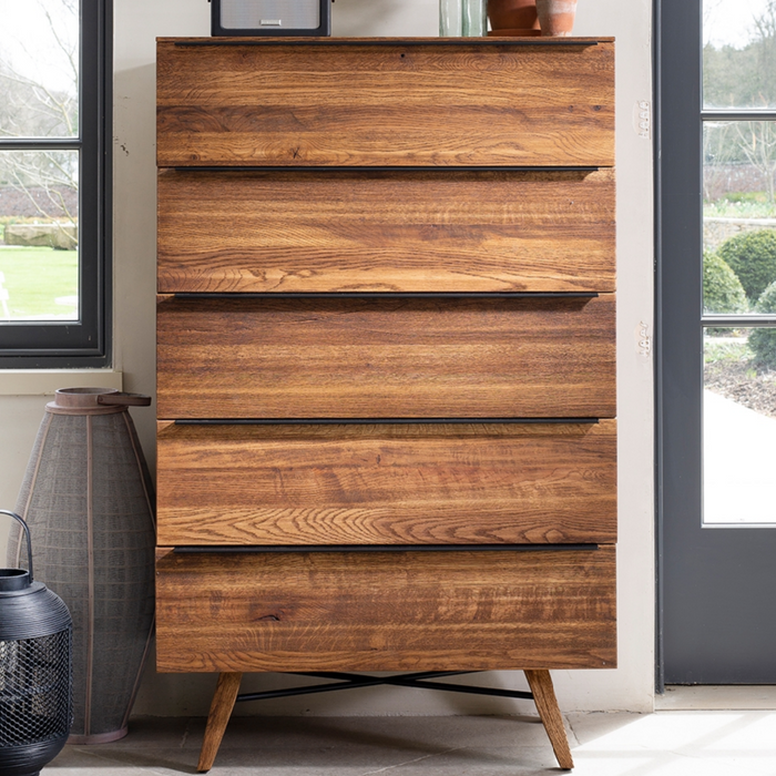 Venice solid oak 5 Drawer chest